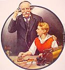 Norman Rockwell Famous Paintings - Grandpa Listening In on the Wireless